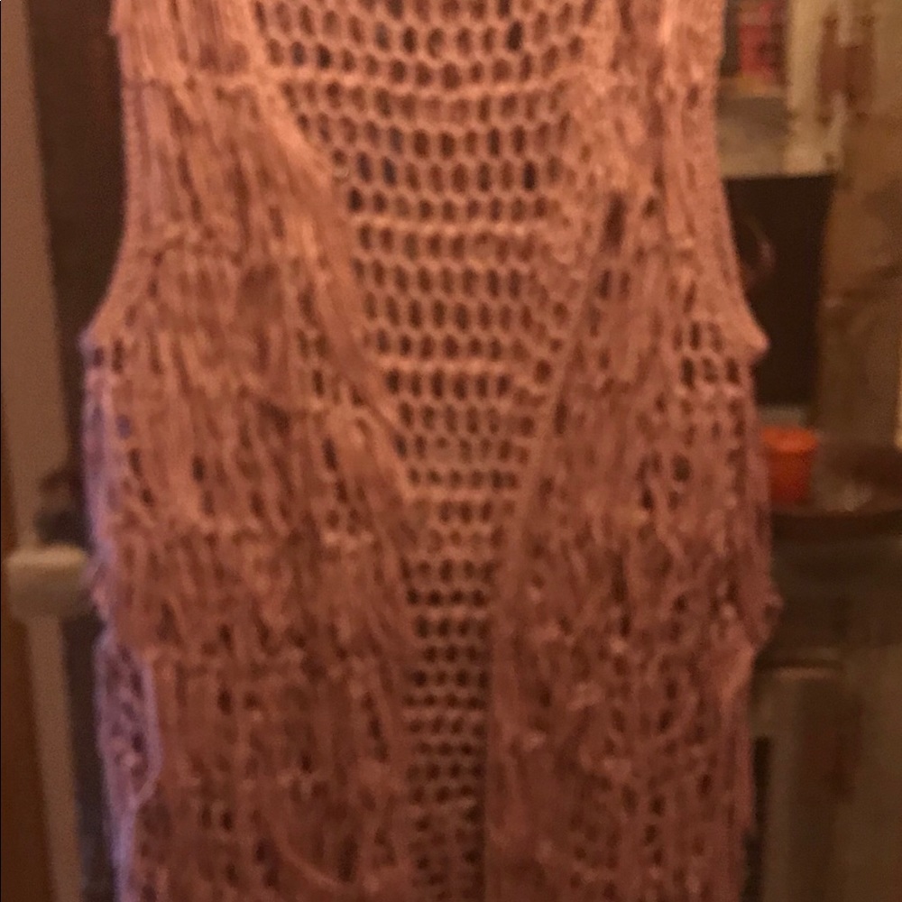 Pink Fringed Vest